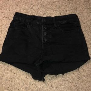 Black jean shorts